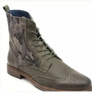 Men’s Parc City Boot Co. Olive Camo Wingtip Boot